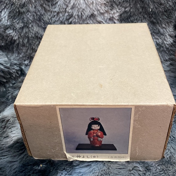 Traditional Japanese Doll with Orange Kimono - Picture 7 of 16